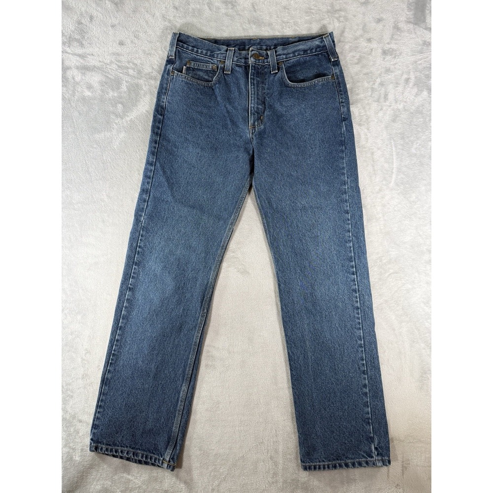 Carhartt Jeans Mens 34x32 Blue Denim B480 Traditional Fit Straight Leg‎